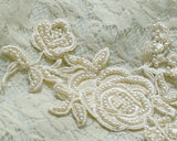 Embroidered lace motif with pearl beads (1 piece)
