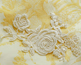 Embroidered lace motif with pearl beads (1 piece)