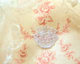 Appliques en dentelle motif théière | Blanc, 2 pièces | Matériel de couture