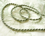 Cordon torsadé vert sauge | Cordon décoratif brillant de 7 mm de large