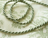 Cordon torsadé vert sauge | Cordon décoratif brillant de 7 mm de large