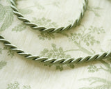 Cordon torsadé vert sauge | Cordon décoratif brillant de 7 mm de large