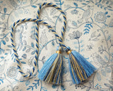 ブルーのインテリアタッセル - チェアタイ・カーテンタッセル - Chair Tie Tassel・装飾コード