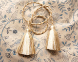 オフホワイト・ベージュのインテリアタッセル - チェアタイ・カーテンタッセル - Chair Tie Tassel・装飾コード