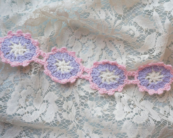 Crochet flower trim (10 pieces)