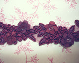 Braid with sequins and ribbon flowers (8 motifs)