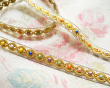 Bordure tressée en strass et perles de céramique | Thermocollante Largeur 1,7 cm 11 couleurs 50 cm par unité