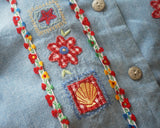 Narrow Jacquard Ribbon with Dancing Flowers | Colorful Embroidered Ribbon 1.1cm Wide