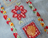 Narrow Jacquard Ribbon with Dancing Flowers | Colorful Embroidered Ribbon 1.1cm Wide