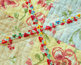 Narrow Jacquard Ribbon with Dancing Flowers | Colorful Embroidered Ribbon 1.1cm Wide