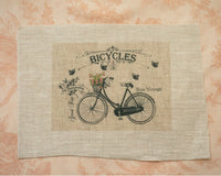 Antique bicycle pattern panel fabric (1 sheet)