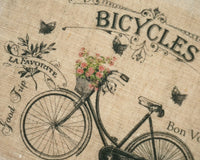 Antique bicycle pattern panel fabric (1 sheet)