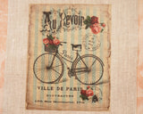 Antique bicycle pattern panel fabric (1 sheet)