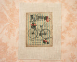 Antique bicycle pattern panel fabric (1 sheet)