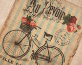 Antique bicycle pattern panel fabric (1 sheet)