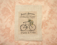 Antique bicycle pattern panel fabric (1 sheet)