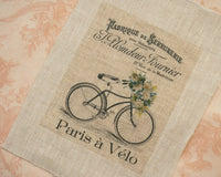 Antique bicycle pattern panel fabric (1 sheet)