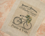 Antique bicycle pattern panel fabric (1 sheet)