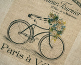 Antique bicycle pattern panel fabric (1 sheet)