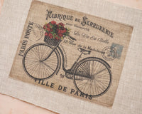 Antique bicycle pattern panel fabric (1 sheet)