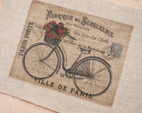 Antique bicycle pattern panel fabric (1 sheet)