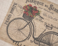 Antique bicycle pattern panel fabric (1 sheet)