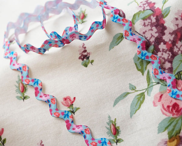 Pink and Blue Floral Rick Rack (1m/2m/3m)