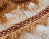 Scallop Fringe Braid Trim | Amber Gold, Coffee Brown, Mauve | Total Length 4.5cm
