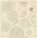 Pre-printed Sashiko Embroidery Fabric 12"x12" | Fireworks - Beige, Cotton-Linen Blend