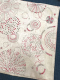 刺し子図案プリント済み刺繍布 30×30cm | 花火‐ベージュ・綿麻混紡