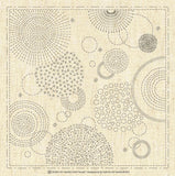 刺し子図案プリント済み刺繍布 30×30cm | 花火‐ベージュ・綿麻混紡