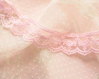 French pink tulle lace