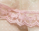 French pink tulle lace