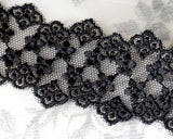 Black tulle and embroidered lace (1yd)