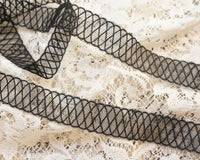 0.5" wide black Valencienne lace (1yd)