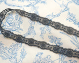 Charcoal gray Valenciennes lace (1yd)