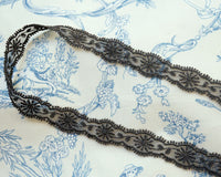 Charcoal gray Valenciennes lace (1yd)