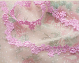 ピンクのお花のベニス・ケミカルレース (55cm/105cm)