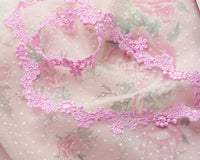 ピンクのお花のベニス・ケミカルレース (55cm)