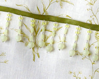 Celadon green beaded fringe (1 yd)