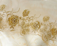 Gold embroidered lace with glittery decorations (1/2yd)