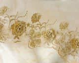 Gold embroidered lace with glittery decorations (1/2yd)