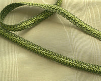 Bicolor green French braid trim (2 yrds)
