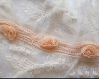 Rose lace pleated trim (21")