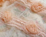 Rose lace pleated trim (21")