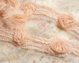 Rose lace pleated trim (21")