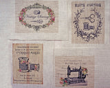 Antique style sewing pattern panel fabric (1 sheet)