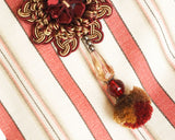 Rosette with beads and ball tassels (1 piece)