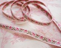 Vintage tulip pattern jacquard ribbon (1yd)