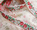 Vintage rose pattern jacquard ribbon (１yd/3 yds)